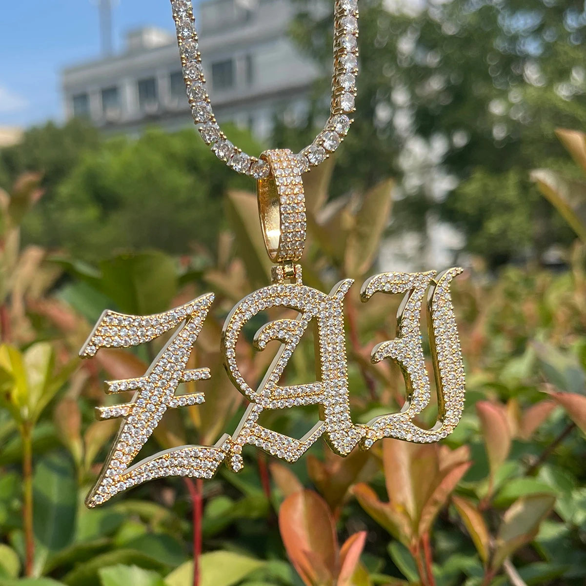 Bling "Old English" Custom Pendant