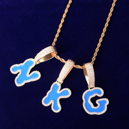 Bling "Blue Cloud" Custom Pendant
