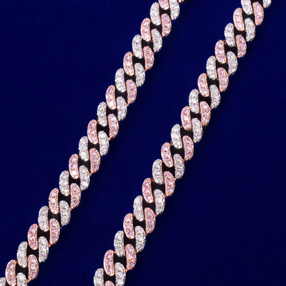 Bling "Pink Tone" Cuban Bracelet