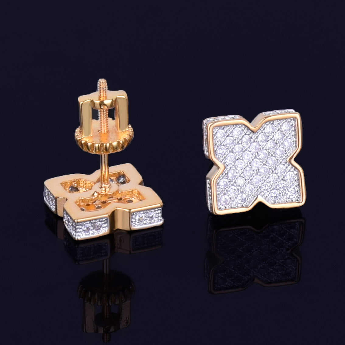 Bling "Flower" Stud Earring 9mm