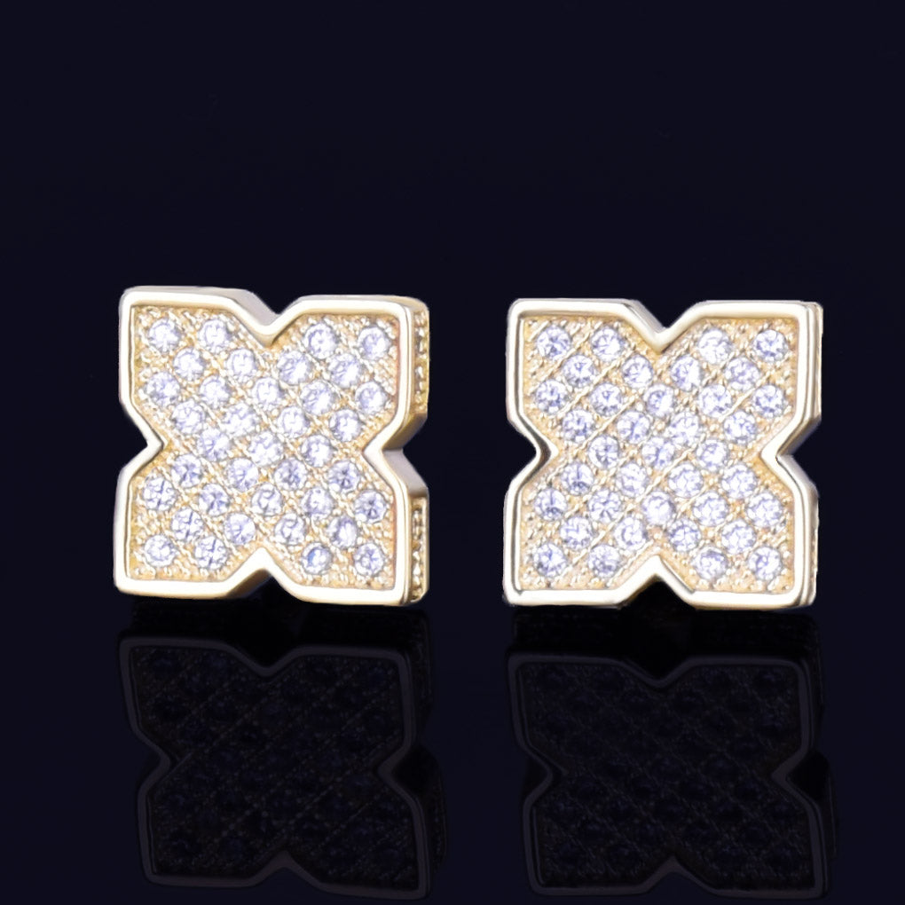 Bling "Flower" Stud Earring 9mm