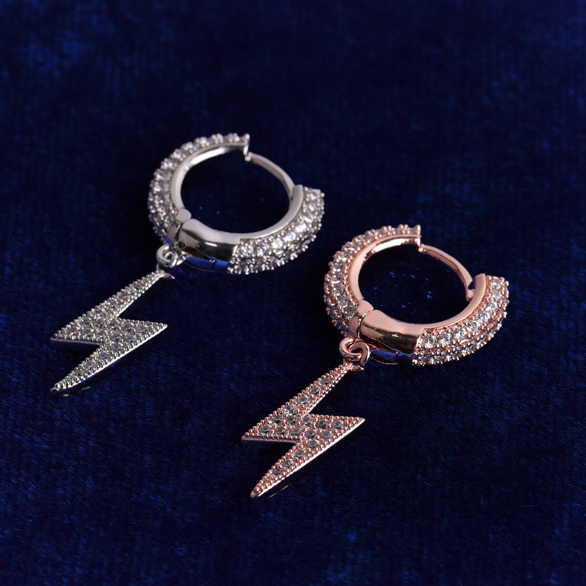 Bling "Lightning" Hoop Earring