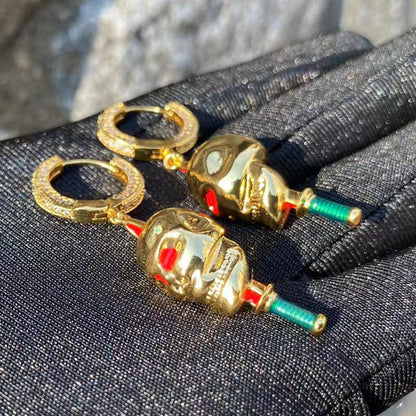 Bling "Skull" Hoop Earring